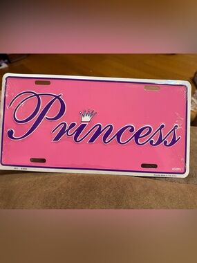 Princess Decorative License Plate - Pink New